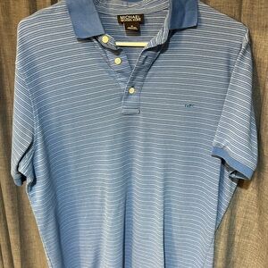 Michael Kors Blue Polo Shirt with Stripes